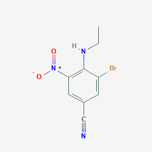 molecular formula C9H8BrN3O2 B1378080 3-溴-4-(乙基氨基)-5-硝基苯甲腈 CAS No. 1420800-37-8