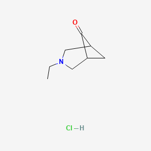 molecular formula C8H14ClNO B1378095 3-乙基-3-氮杂双环[3.1.1]庚烷-6-酮盐酸盐 CAS No. 1384428-60-7