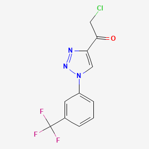 molecular formula C11H7ClF3N3O B1378096 2-chloro-1-{1-[3-(trifluoromethyl)phenyl]-1H-1,2,3-triazol-4-yl}ethan-1-one CAS No. 1384431-14-4