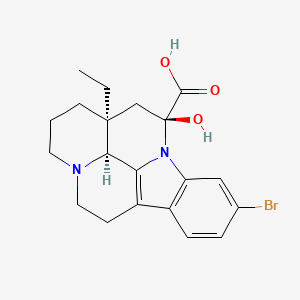 Eburnamenine-14-carboxylic acid, 11-bromo-14,15-dihydro-14-hydroxy-, (3alpha,14beta,16alpha)-