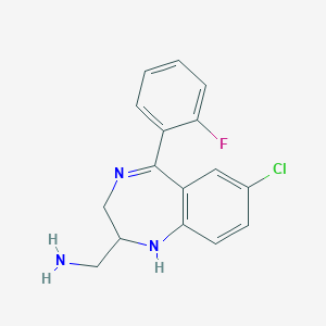 molecular formula C16H15ClFN3 B137810 7-氯-5-(2-氟苯基)-2,3-二氢-1H-1,4-苯并二氮杂卓-2-甲胺 CAS No. 1216629-00-3