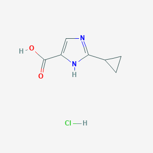molecular formula C7H9ClN2O2 B1378102 2-cyclopropyl-1H-imidazole-4-carboxylic acid hydrochloride CAS No. 1384427-25-1