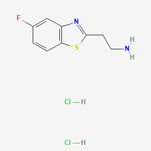 molecular formula C9H11Cl2FN2S B1378108 2-(5-Fluoro-1,3-benzothiazol-2-yl)ethan-1-amine dihydrochloride CAS No. 1384428-93-6