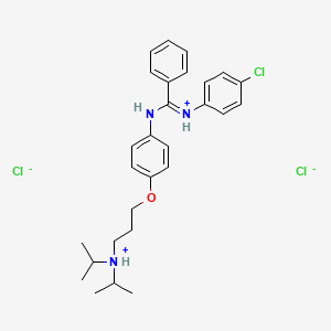 Benzamidine, N'-(p-chlorophenyl)-N-(p-(3-(diisopropylamino)propoxy)phenyl)-, dihydrochloride