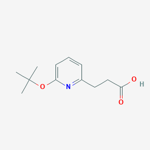 molecular formula C12H17NO3 B1378116 3-[6-(叔丁氧基)吡啶-2-基]丙酸 CAS No. 1384596-89-7
