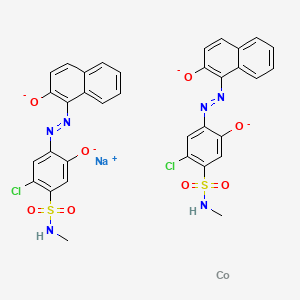 Cobaltate(1-), bis(2-chloro-5-(hydroxy-kappaO)-4-((2-(hydroxy-kappaO)-1-naphthalenyl)azo-kappaN1)-N-methylbenzenesulfonamidato(2-))-, sodium