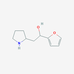 molecular formula C10H15NO2 B1378128 1-(呋喃-2-基)-2-(吡咯烷-2-基)乙醇 CAS No. 1384534-93-3