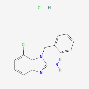 molecular formula C14H13Cl2N3 B1378130 1-苄基-7-氯-1H-1,3-苯并二唑-2-胺盐酸盐 CAS No. 1394040-29-9