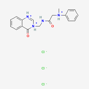 Acetamide, N-(3,4-dihydro-4-oxo-3-quinazolinylmethyl)-2-(N-methylanilino)-, trihydrochloride