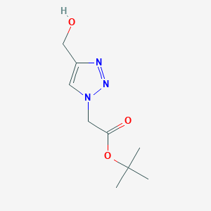 molecular formula C9H15N3O3 B1378144 叔丁基2-[4-(羟甲基)-1H-1,2,3-三唑-1-基]乙酸酯 CAS No. 1394041-94-1