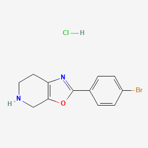 molecular formula C12H12BrClN2O B1378149 2-(4-Bromophenyl)-4,5,6,7-tetrahydrooxazolo[5,4-c]pyridine hydrochloride CAS No. 1187928-44-4