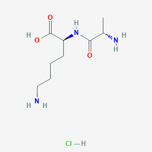 molecular formula C9H20ClN3O3 B1378165 (S)-6-Amino-2-((S)-2-aminopropanamido)hexanoic acid hydrochloride CAS No. 68973-27-3