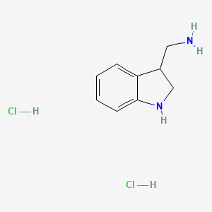 molecular formula C9H14Cl2N2 B1378166 3-(Aminomethyl)indoline Dihydrochloride CAS No. 1408058-15-0