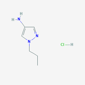 molecular formula C6H12ClN3 B1378168 1-propyl-1H-pyrazol-4-amine hydrochloride CAS No. 1390654-83-7