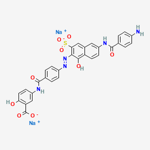 Disodium 5-((4-((6-((4-aminobenzoyl)amino)-1-hydroxy-3-sulphonato-2-naphthyl)azo)benzoyl)amino)salicylate