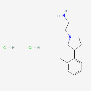 molecular formula C13H22Cl2N2 B1378171 {2-[3-(2-甲基苯基)-1-吡咯烷基]乙基}胺二盐酸盐 CAS No. 1559059-73-2