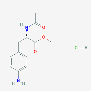 molecular formula C12H17ClN2O3 B1378174 (S)-AC-2-Amino-3-(4-aminophenyl)propionic acid methyl ester hcl CAS No. 60521-89-3