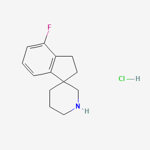 molecular formula C13H17ClFN B1378178 4-氟-2,3-二氢螺[茚满-1,3'-哌啶]盐酸盐 CAS No. 1414959-17-3