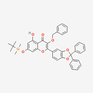 7-[Tert-butyl(dimethyl)silyl]oxy-2-(2,2-diphenyl-1,3-benzodioxol-5-yl)-5-hydroxy-3-phenylmethoxychromen-4-one