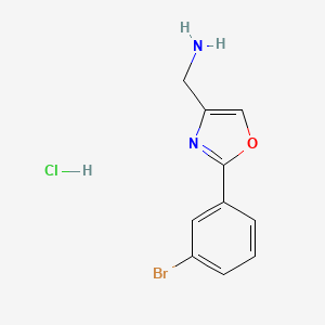 molecular formula C10H10BrClN2O B1378185 Clorhidrato de (2-(3-bromofenil)oxazol-4-il)metanamina CAS No. 1187933-53-4