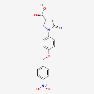 1-[4-[(4-nitrophenyl)methoxy]phenyl]-5-oxopyrrolidine-3-carboxylic acid