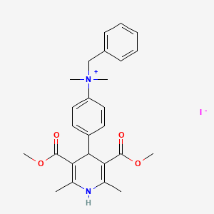 Ammonium, (p-(1,4-dihydro-3,5-dimethoxycarbonyl-2,6-dimethyl-4-pyridyl)phenyl)benzyldimethyl-, iodide