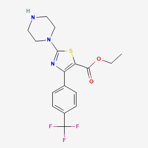 Ethyl 2-piperazine-4-(4-trifluoromethyl)phenyl thiazole-5-carboxylate