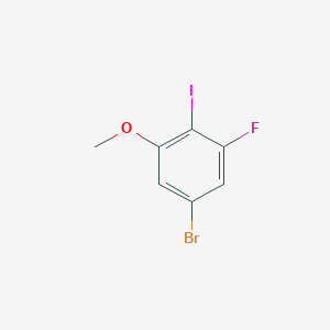 molecular formula C7H5BrFIO B1378202 5-溴-3-氟-2-碘苯甲醚 CAS No. 1394291-47-4