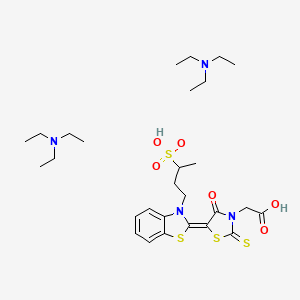 4-Oxo-5-(3-(3-sulfobutyl)-2-(3H)-benzothiazolidene)-2-thioxo-3-thiazolidine acetic acid triethylamine salt