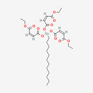 molecular formula C30H46O12Sn B13782084 Ethyl (Z,Z,Z)-9-dodecyl-9-((4-ethoxy-1,4-dioxobut-2-enyl)oxy)-4,7,11-trioxo-3,8,10-trioxa-9-stannatetradeca-5,12-dien-14-oate CAS No. 84029-78-7