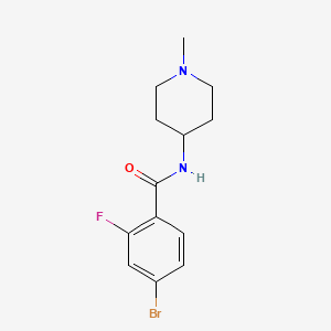 molecular formula C13H16BrFN2O B13782090 4-bromo-2-fluoro-N-(1-methylpiperidin-4-yl)benzamide 