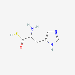 molecular formula C6H9N3OS B13782176 2-amino-3-(1H-imidazol-5-yl)propanethioic S-acid CAS No. 63798-18-5