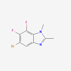 molecular formula C9H7BrF2N2 B1378218 5-Bromo-6,7-difluoro-1,2-dimethyl-1,3-benzodiazole CAS No. 1393442-43-7