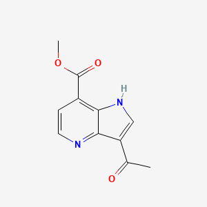 molecular formula C11H10N2O3 B1378220 3-Acetyl-4-azaindole-7-carboxylic acid methyl ester CAS No. 1427502-77-9