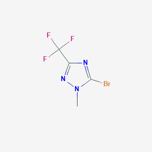 molecular formula C4H3BrF3N3 B1378224 5-bromo-1-methyl-3-(trifluoromethyl)-1H-1,2,4-triazole CAS No. 1559067-55-8
