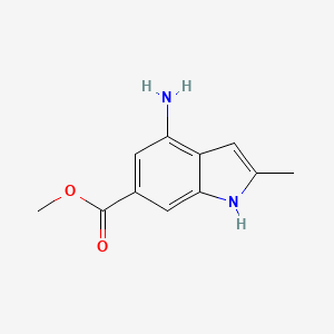 molecular formula C11H12N2O2 B1378225 4-Amino-2-methyl-1H-indole-6-carboxylic acid methyl ester CAS No. 1260383-29-6