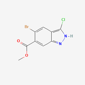 molecular formula C9H6BrClN2O2 B1378236 5-Bromo-3-chloro-1H-indazole-carboxylic acid methyl ester CAS No. 1352397-77-3