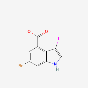 molecular formula C10H7BrINO2 B1378239 6-Bromo-3-iodoindole-4-carboxylic acid methyl ester CAS No. 1227269-20-6