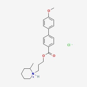 4-Biphenylcarboxylic acid, 4'-methoxy-, 3-(2-methylpiperidino)propyl ester, hydrochloride