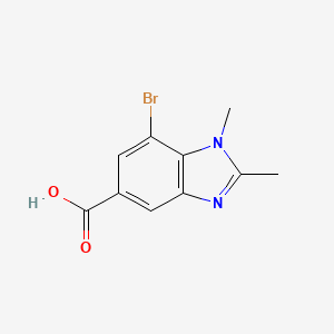 molecular formula C10H9BrN2O2 B1378245 7-Bromo-1,2-dimethylbenzodiazole-5-carboxylic acid CAS No. 1420800-25-4