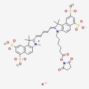 molecular formula C44H45KN3O16S4 B13782544 Sulfo-Cyanine5.5 NHS ester 