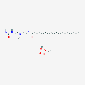 molecular formula C29H63N4O6P B13782737 N-[2-[2-(carbamoylamino)ethyl-ethylamino]ethyl]octadecanamide;diethyl hydrogen phosphate CAS No. 67846-08-6