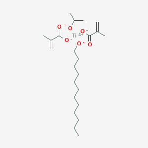 molecular formula C23H42O6Ti B13782779 Titanium, (dodecyloxy)bis(2-methyl-2-propenoato-kappaO)(2-propanolato)-, (T-4)- CAS No. 68443-55-0