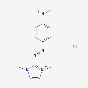 molecular formula C12H16N5.Cl<br>C12H16ClN5 B13782788 1,3-Dimethyl-2-[[4-(methylamino)phenyl]azo]-1H-imidazolium chloride CAS No. 89923-52-4