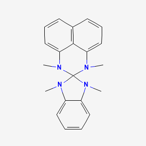 molecular formula C21H22N4 B13782803 1,1'3,3'-Tetramethylspiro(2,3-dihydrobenzimidazole-2,2'-(2,3)dihydro(1H)perimidine CAS No. 99643-43-3