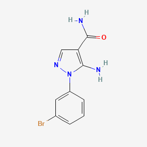 molecular formula C10H9BrN4O B1378282 5-amino-1-(3-bromophenyl)-1H-pyrazole-4-carboxamide CAS No. 1394755-36-2