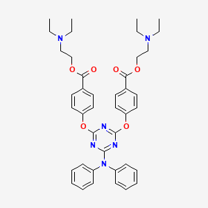 Benzoic acid, 4,4'-((6-(diphenylamino)-1,3,5-triazine-2,4-diyl)bis(oxy))bis-, bis(2-(diethylamino)ethyl) ester