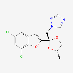 1H-1,2,4-Triazole, 1-((2-(5,7-dichloro-2-benzofuranyl)-4-methyl-1,3-dioxolan-2-yl)methyl)-, trans-