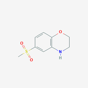 molecular formula C9H11NO3S B1378297 6-methanesulfonyl-3,4-dihydro-2H-1,4-benzoxazine CAS No. 1394040-65-3