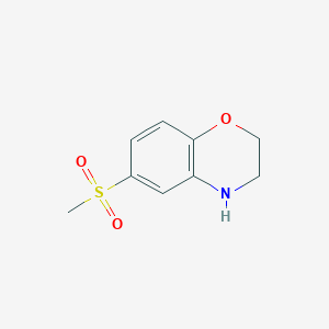 molecular formula C9H11NO3S B1378297 6-メチルスルホニル-3,4-ジヒドロ-2H-1,4-ベンゾキサジン CAS No. 1394040-65-3